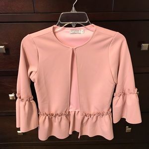 Ruffle sleeve cardigan